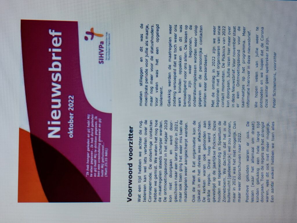 Nieuwsbrief oktober 2022.