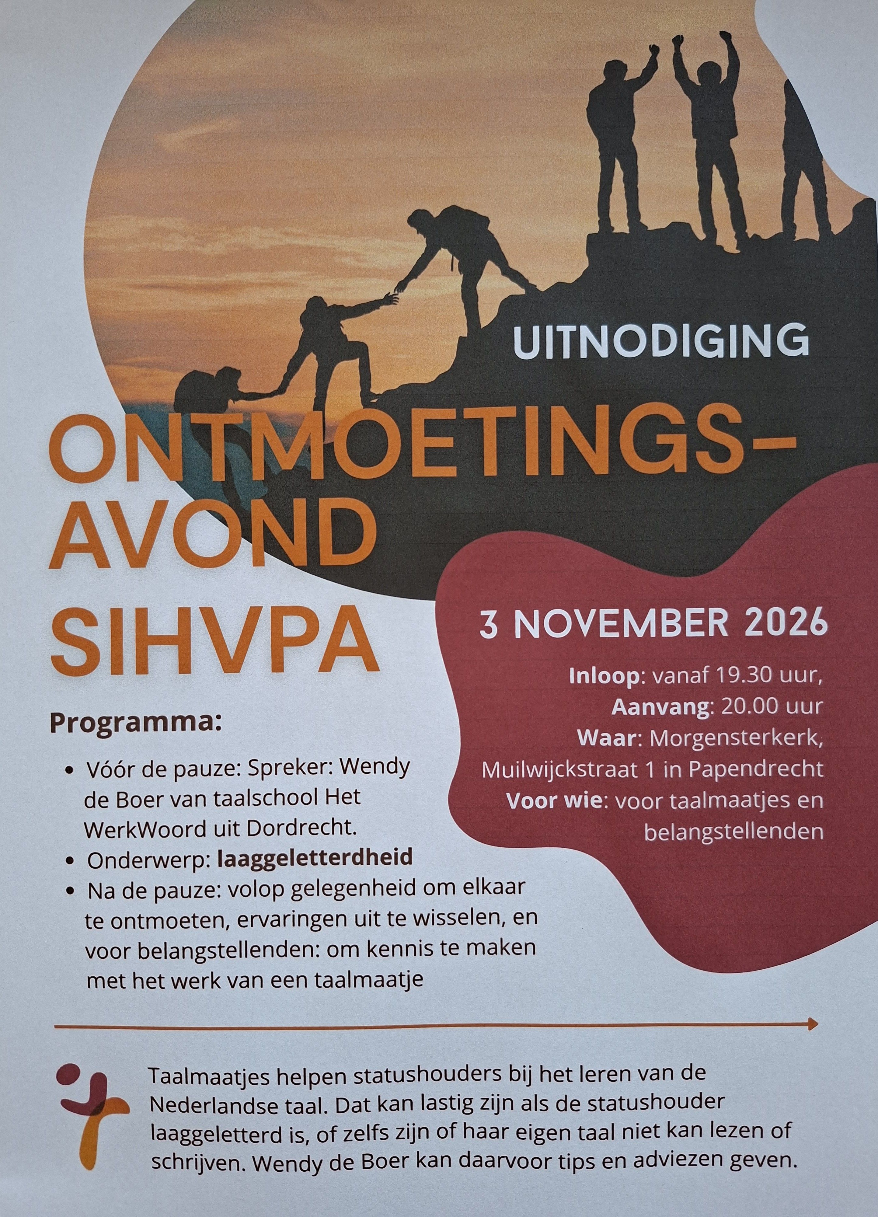 Uitnodiging Ontmoetingsavond 3 november